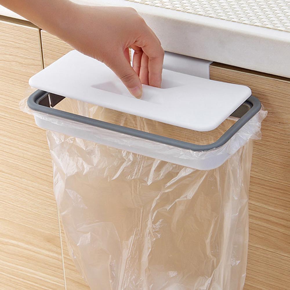 Portable Plastic Garbage Hanging Bag Kitchen Trash Storage Rack Bag Hook Scouring Pad Dry Shelf Holder Kitchen Organzier alfamoba