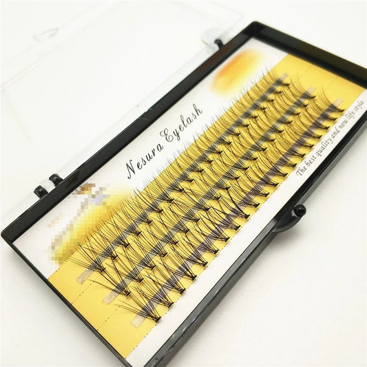 1box big capacity 60 bundles 6d 10D Eyelash Extensions 0.1mm Thickness true Mink Strip Eyelashes Individual Lashes Natural Style alfamoba