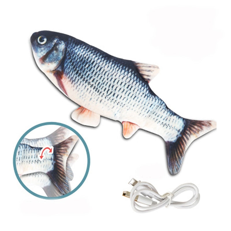 Cat Toy Fish USB Electric Charging Simulation Fish Cat Pet Chew Bite Interactive Cat Toys Dropshiping Moving Floppy Wagging Fish alfamoba