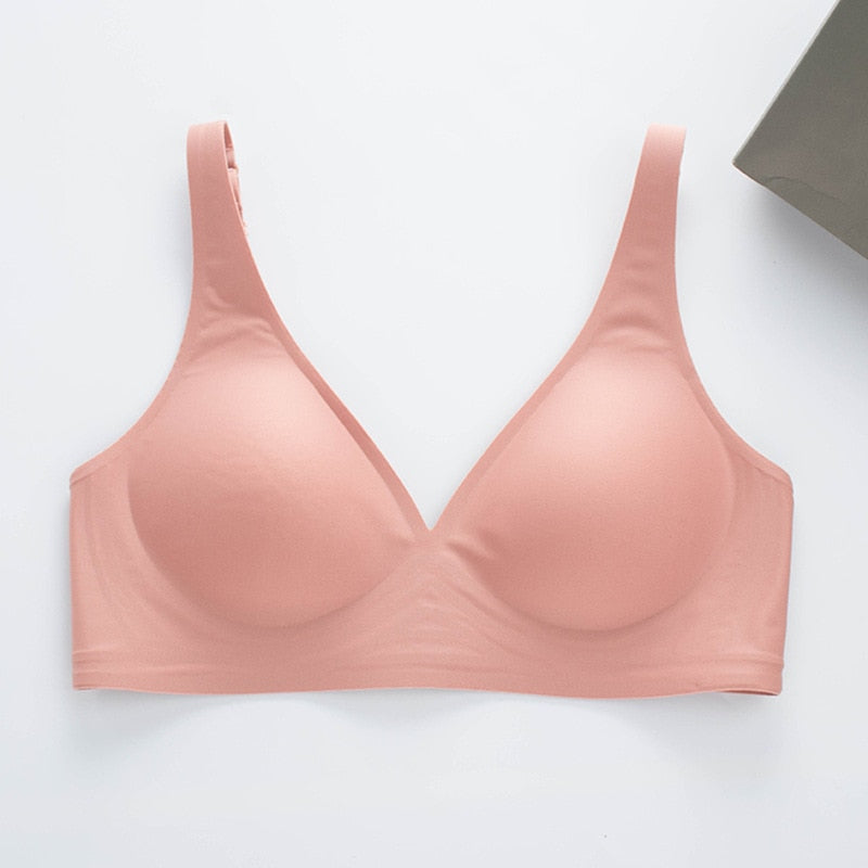 Seamless Bra Wire Free Bra Sexy Triangle Brassiere Soft Women's Push Up Underwear Feminina Small Breast Adjusts Female A B C Cup alfamoba