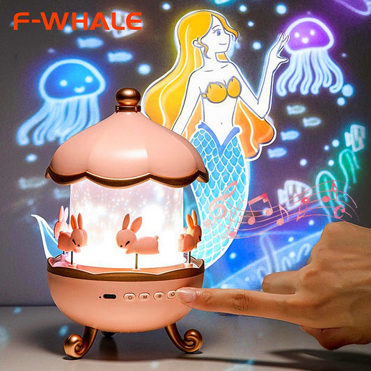 USB Rechargeable Starry Sky Projector Lamp Rotate Cabin Bedroom Unicorn Mermaid Stars Night Light Birthday Gifts for Girl Kids alfamoba