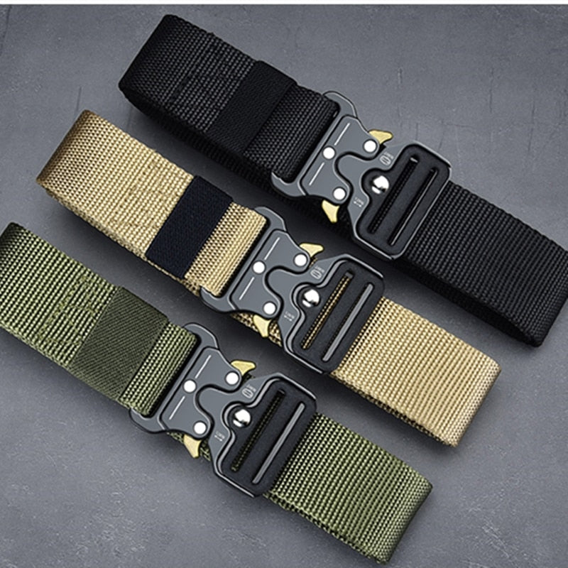 Men's Belt Army Outdoor Hunting Tactical Multi Function Combat Survival High Quality Marine Corps Canvas For Nylon Male Luxury alfamoba