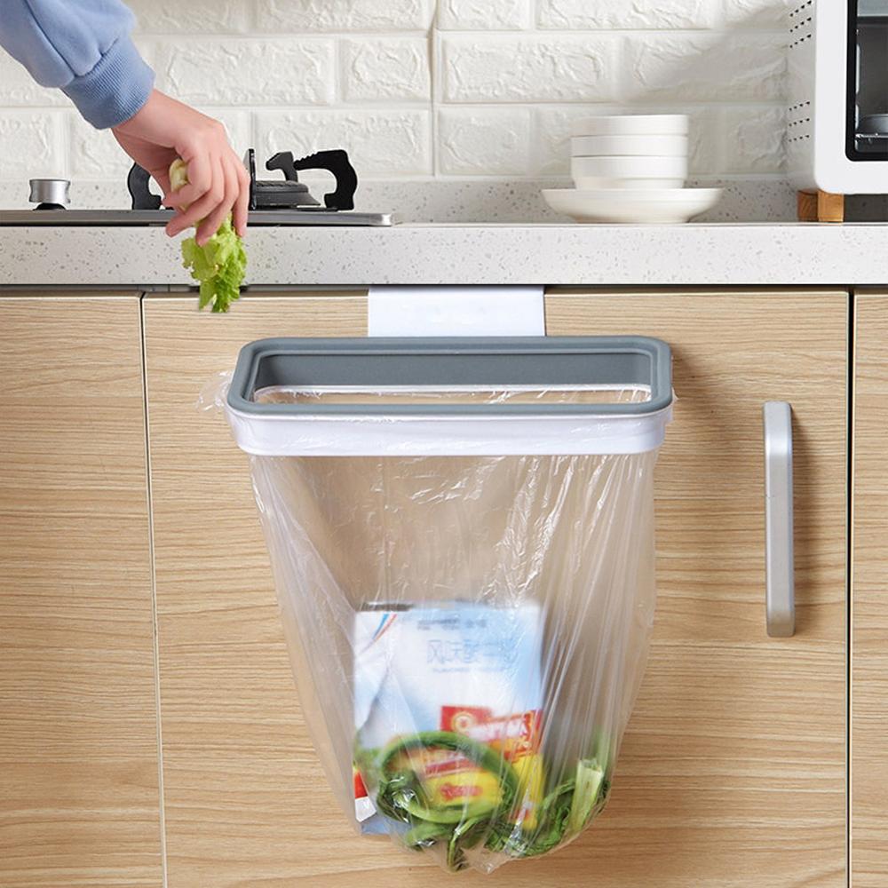 Portable Plastic Garbage Hanging Bag Kitchen Trash Storage Rack Bag Hook Scouring Pad Dry Shelf Holder Kitchen Organzier alfamoba