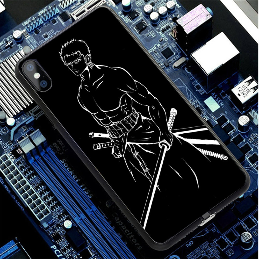 Amazing Japanese Anime The King Of Ocean Tempered Glass Phone Case With LED Light Up For iPhone 13 12 Pro Max 11 X XS 8 7 6 alfamoba