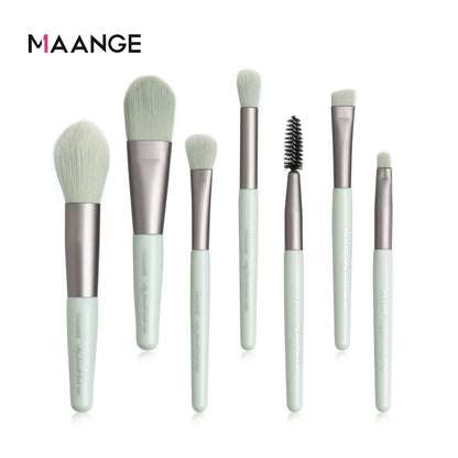 MAANGE 7Pcs Makeup Brushes Mini Set Cosmetic Powder Eye Shadow Foundation Blush Blending Beauty Make Up Tools alfamoba