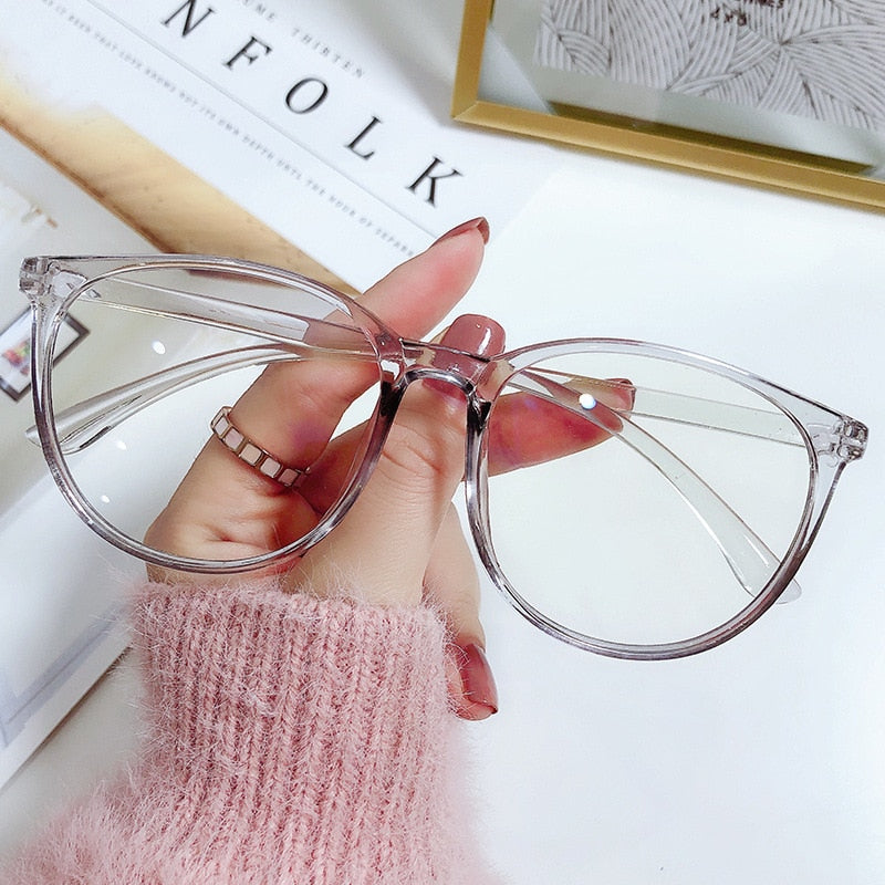 Transparent Computer Glasses Frame Women Men Anti Blue Light Round Eyewear Blocking Glasses Optical Spectacle Eyeglass alfamoba