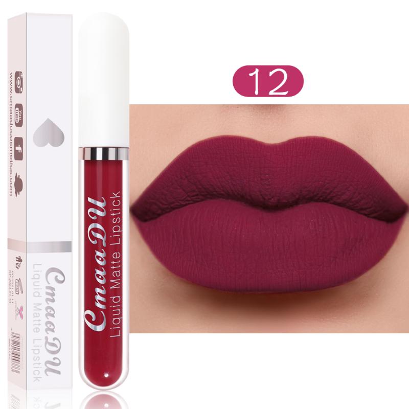 CmaaDu 18 Colors Long Lasting Lip Gloss Matte Velvet Liquid Lipstick Waterproof Moisturizing Lip Makeup Cosmetic TSLM1 alfamoba