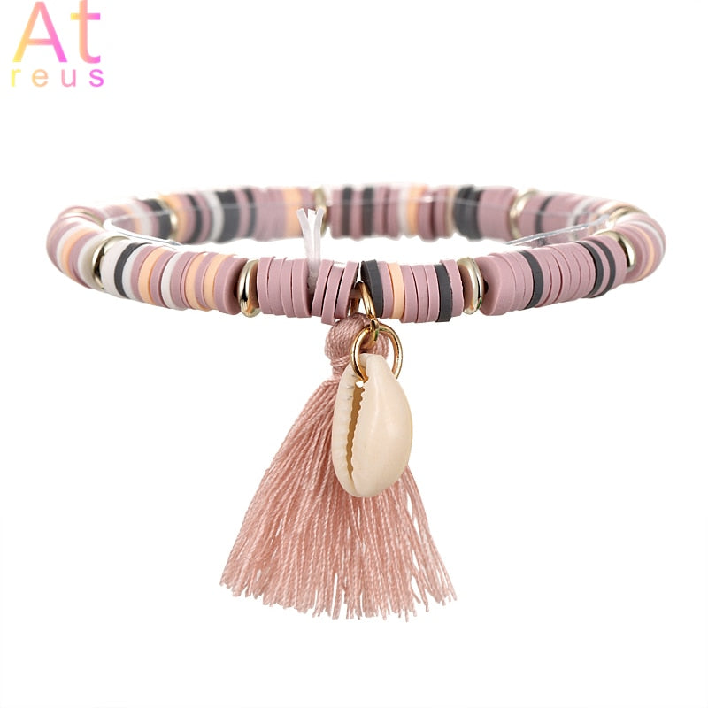 Multicolor Tassel Anklet Bohemian Jewelry For Women Acrylic Beaded Elastic Chain Ankle Chain Leg Foot Chain alfamoba