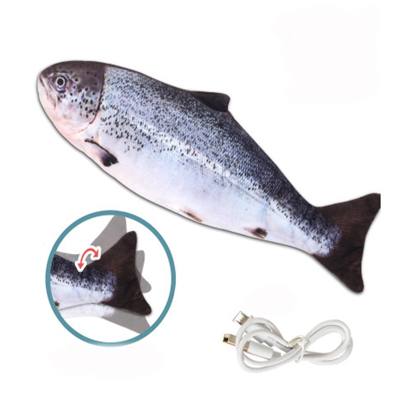 Cat Toy Fish USB Electric Charging Simulation Fish Cat Pet Chew Bite Interactive Cat Toys Dropshiping Moving Floppy Wagging Fish alfamoba