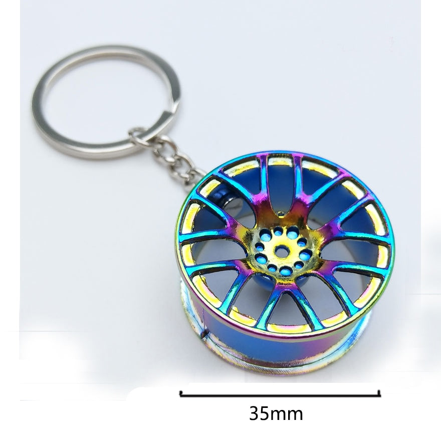 Creative gift car metal keychain turbo gear hub pendant brake disc shock absorber Pendant alfamoba