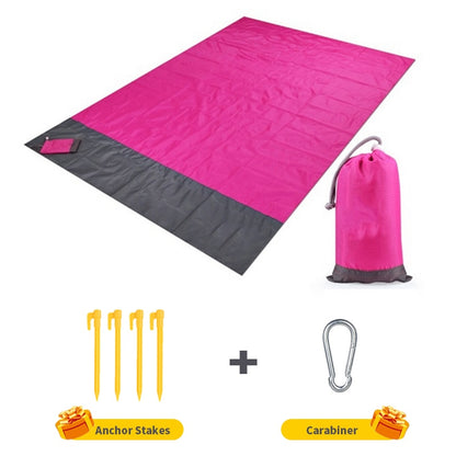 2x2.1m Waterproof Pocket Beach Blanket Folding Camping Mat Mattress Portable Lightweight Mat Outdoor Picnic Mat Sand Beach Mat alfamoba