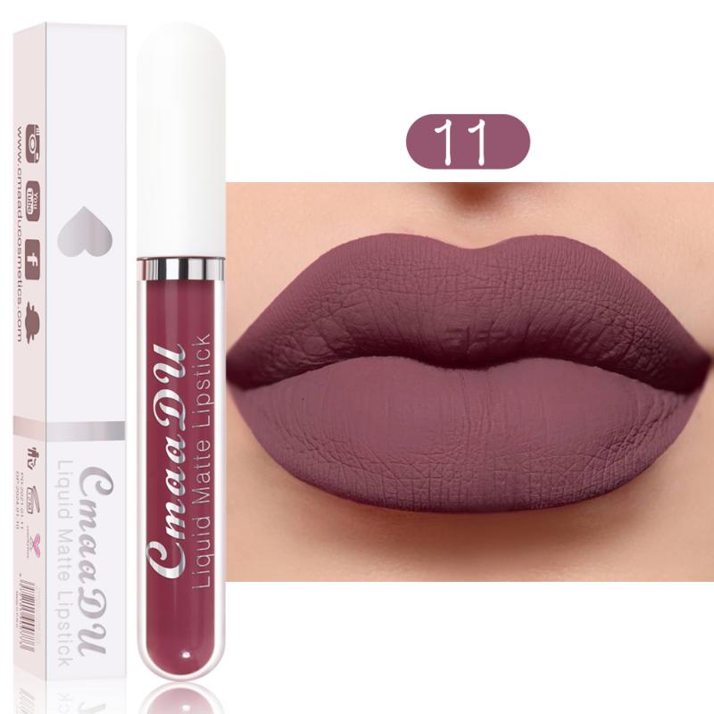 CmaaDu 18 Colors Long Lasting Lip Gloss Matte Velvet Liquid Lipstick Waterproof Moisturizing Lip Makeup Cosmetic TSLM1 alfamoba