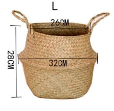 Seaweed Wicker Basket Rattan Hanging Flowerpot Flowerpot Dirty Clothes Dirty Clothes Basket Storage Basket   WF1015 alfamoba