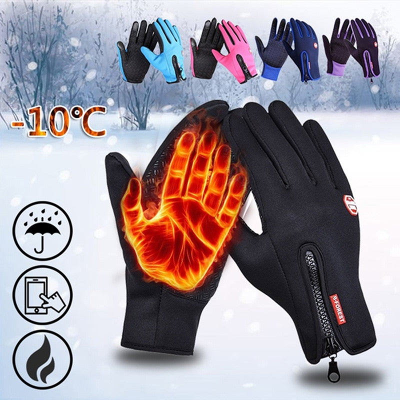 Unisex Touch Screen Winter Gloves Mens Warm Outdoor Cycling Driving Climbing Motorcycle Cold Gloves Waterproof Non-Slip Glove alfamoba