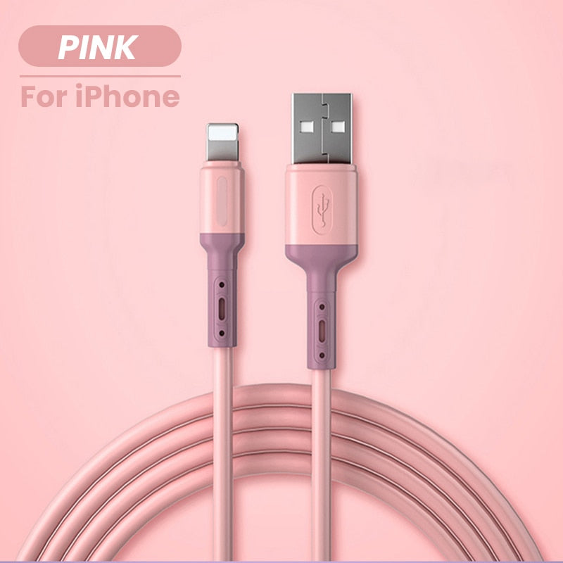 USB Cable For iPhone 12 11 Pro Max X XR XS 8 7 6 6s 5 5s Fast Data Charging Charger USB Wire Cord Liquid Silicone Cable 1/1.5/2M alfredo.barrella7