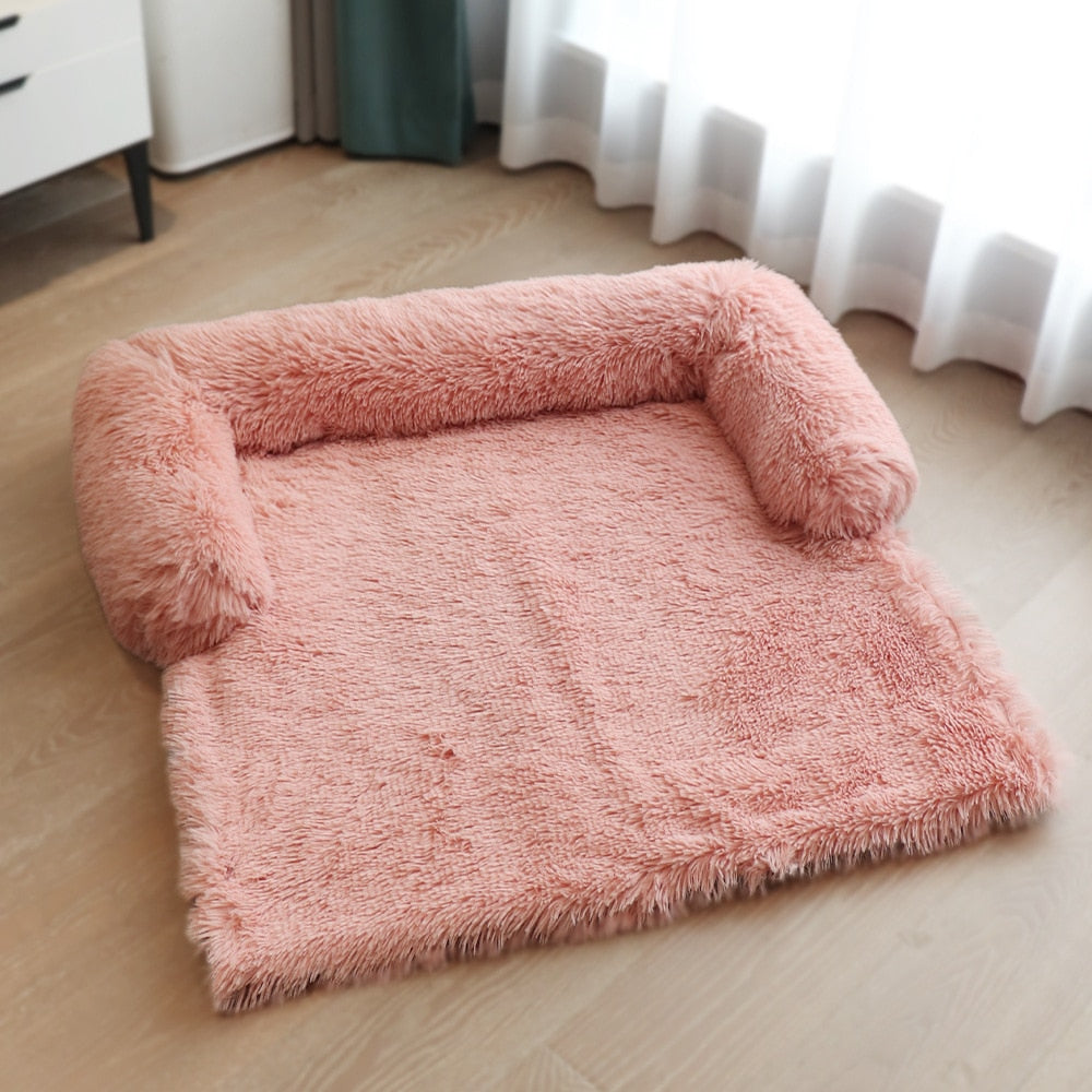 Removable Plush Pet Dog Bed Sofa for Large Dogs House Mat Kennel Winter Warm Cat Bed Pad Washable Dog Cushion Blanket Sofa Cover alfamoba