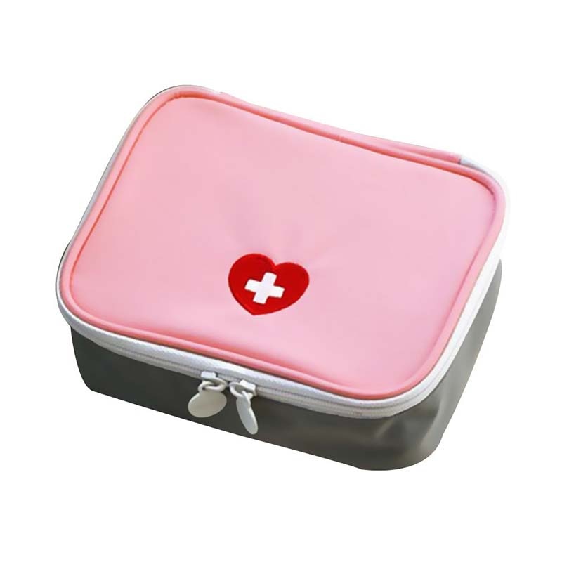 Mini Medical First Aid Bag Outdoor Travel Empty Storage Bag Medicine Organizer Survival Emergency Kits Pink Gray for Camping alfamoba