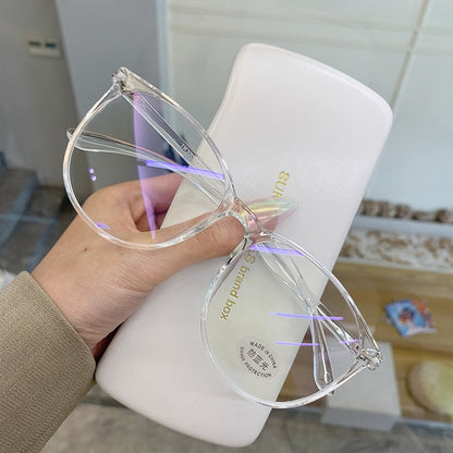 Transparent Computer Glasses Frame Women Men Anti Blue Light Round Eyewear Blocking Glasses Optical Spectacle Eyeglass alfamoba