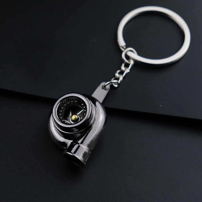 Creative gift car metal keychain turbo gear hub pendant brake disc shock absorber Pendant alfamoba