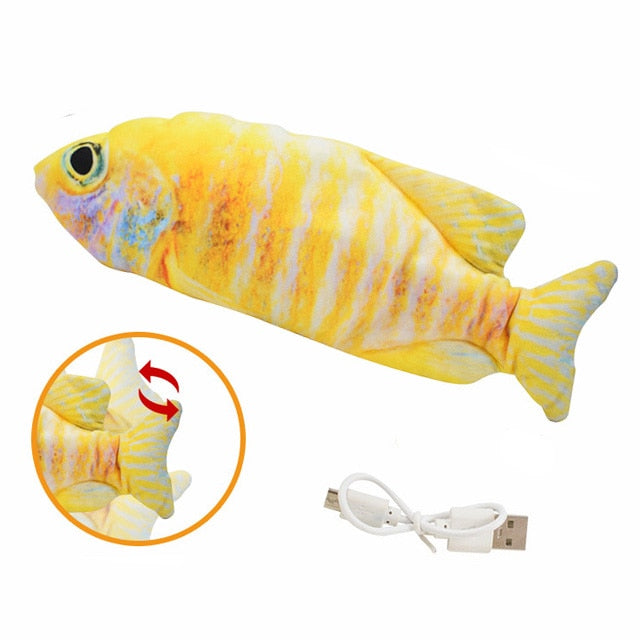 Cat Toy Fish USB Electric Charging Simulation Fish Cat Pet Chew Bite Interactive Cat Toys Dropshiping Moving Floppy Wagging Fish alfamoba