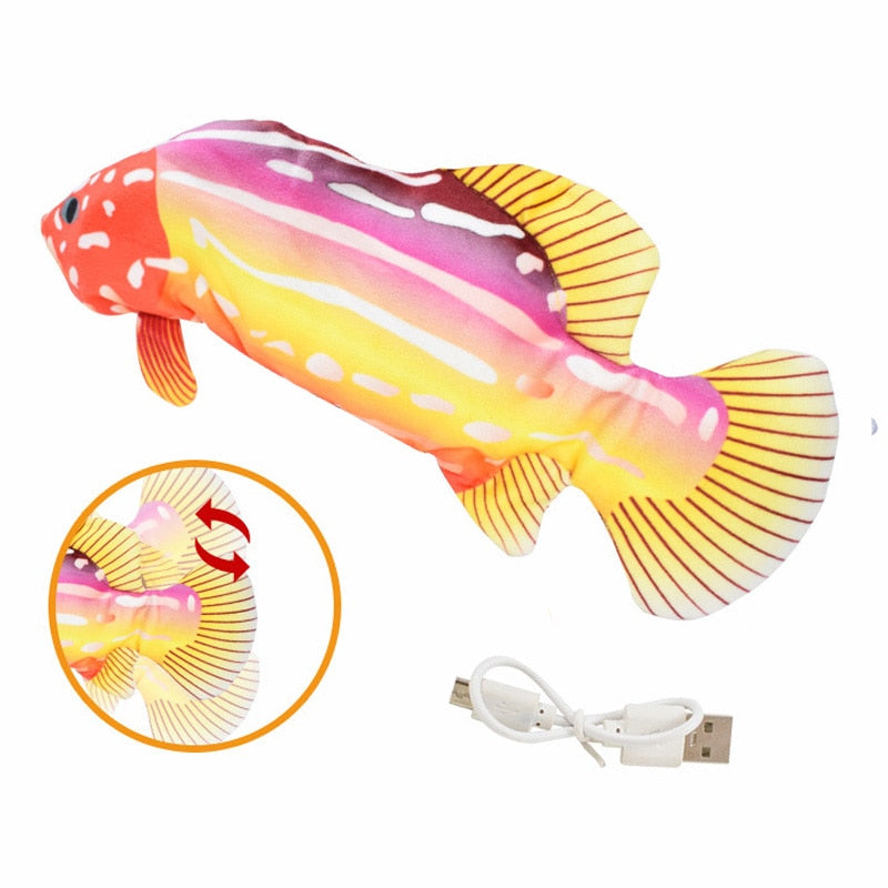 Cat Toy Fish USB Electric Charging Simulation Fish Cat Pet Chew Bite Interactive Cat Toys Dropshiping Moving Floppy Wagging Fish alfamoba