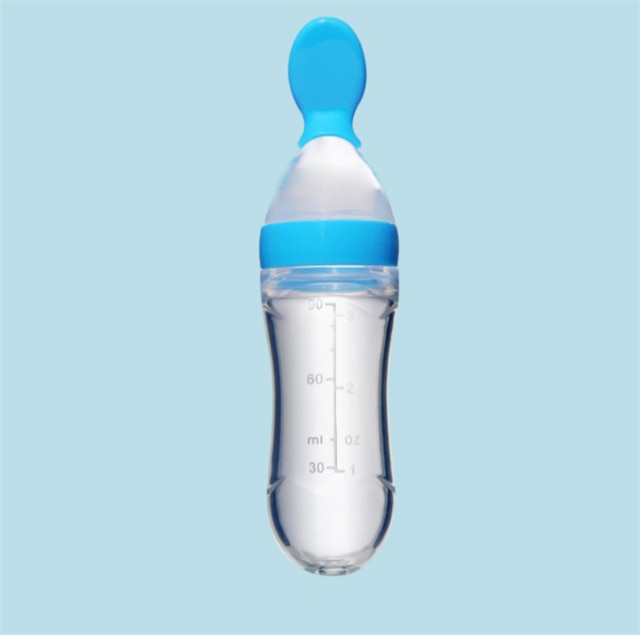 Squeezing Feeding Bottle Silicone Newborn Baby Training Rice Spoon Infant Cereal Food Supplement Feeder Safe Tableware Tools alfamoba