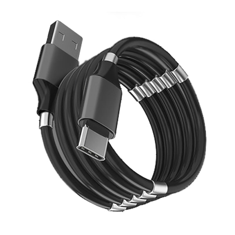 Magnetic Self Winding Cable Magnet Absorption Magic Rope Fast Charging Data Mobile Phone Cables Auto Storage For Samsung Huawei alfamoba