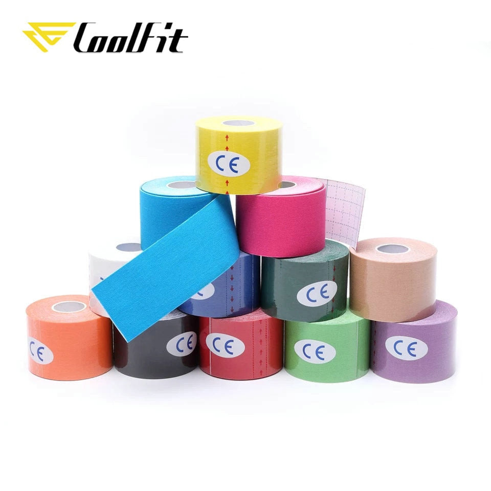 CoolFit 5 Size Kinesiology Tape Athletic Recovery Self Adherent Wrap Taping Medical Muscle Pain Relief Knee Pads Protector alfredo.barrella7