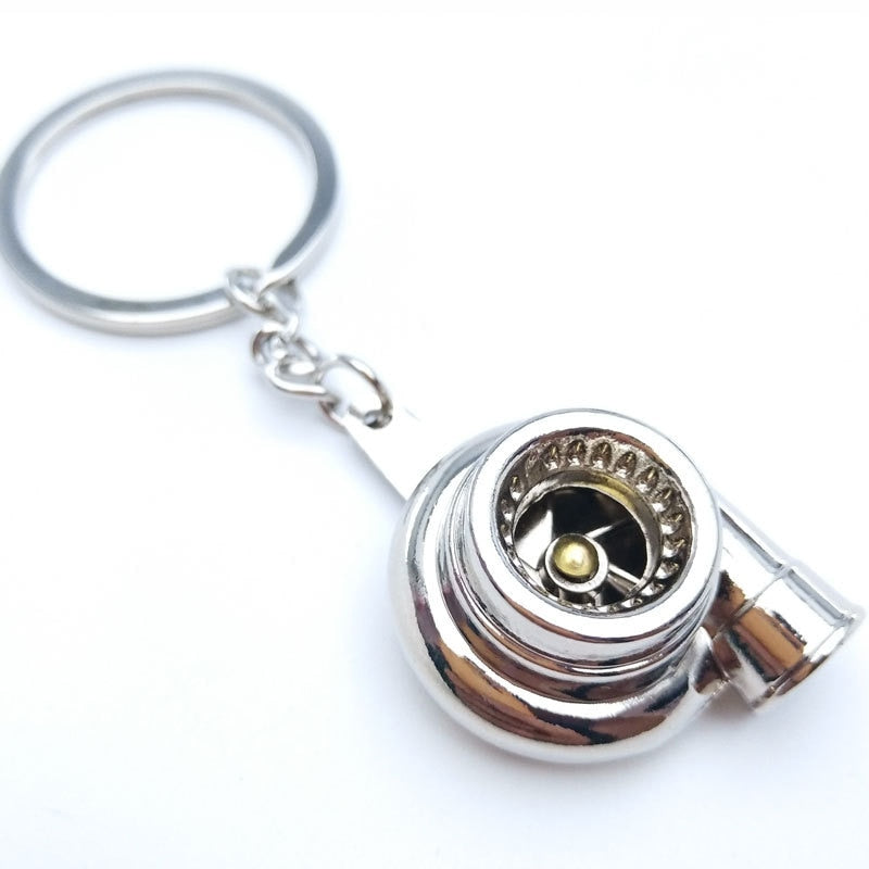 Creative gift car metal keychain turbo gear hub pendant brake disc shock absorber Pendant alfamoba