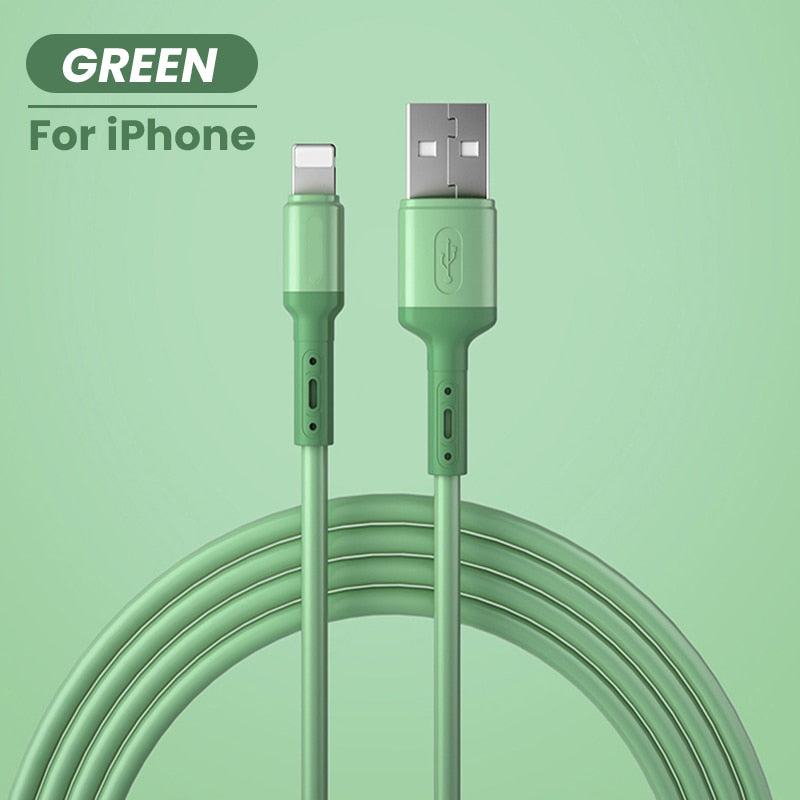 USB Cable For iPhone 12 11 Pro Max X XR XS 8 7 6 6s 5 5s Fast Data Charging Charger USB Wire Cord Liquid Silicone Cable 1/1.5/2M alfredo.barrella7