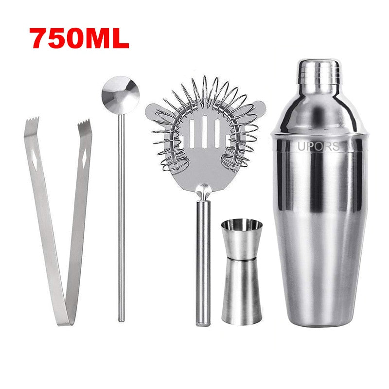 UPORS Stainless Steel Cocktail Shaker Mixer Wine Martini Boston Shaker For Bartender Drink Party Bar Tools 550ML/750ML alfamoba