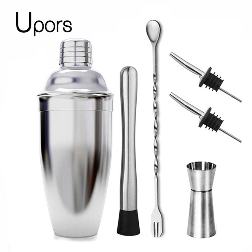 UPORS Stainless Steel Cocktail Shaker Mixer Wine Martini Boston Shaker For Bartender Drink Party Bar Tools 550ML/750ML alfamoba