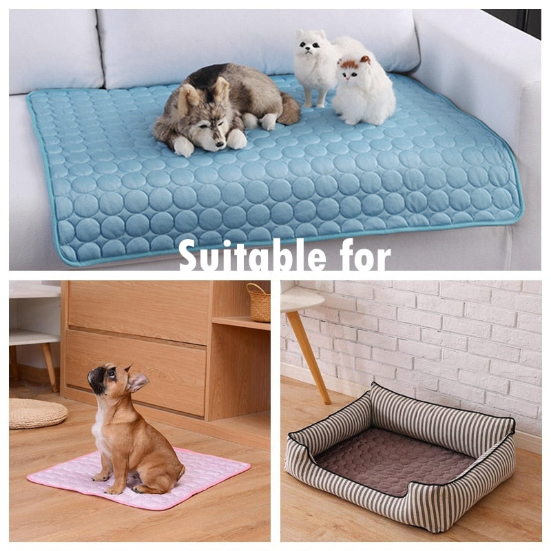 Dog Mat Cooling Summer Pad Mat For Dogs Cat Blanket Sofa Breathable Pet Dog Bed Summer Washable For Small Medium Large Dogs Car alfredo.barrella7