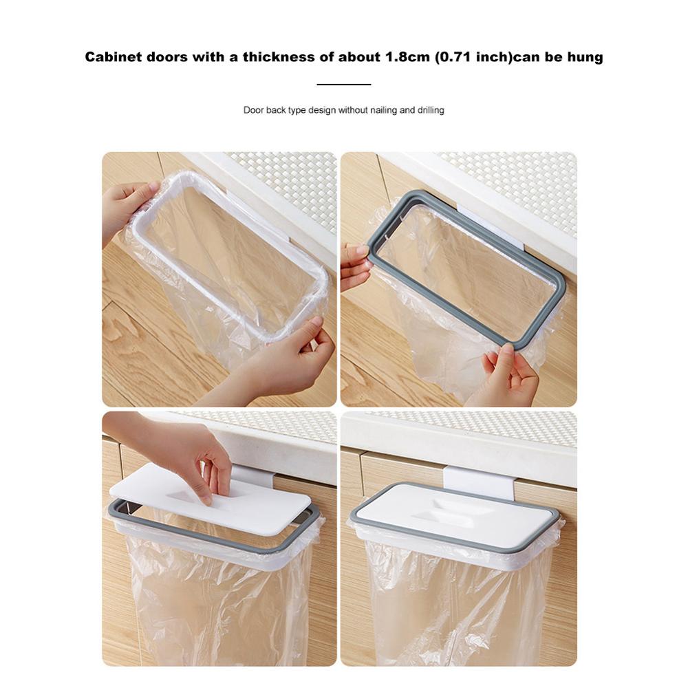 Portable Plastic Garbage Hanging Bag Kitchen Trash Storage Rack Bag Hook Scouring Pad Dry Shelf Holder Kitchen Organzier alfamoba