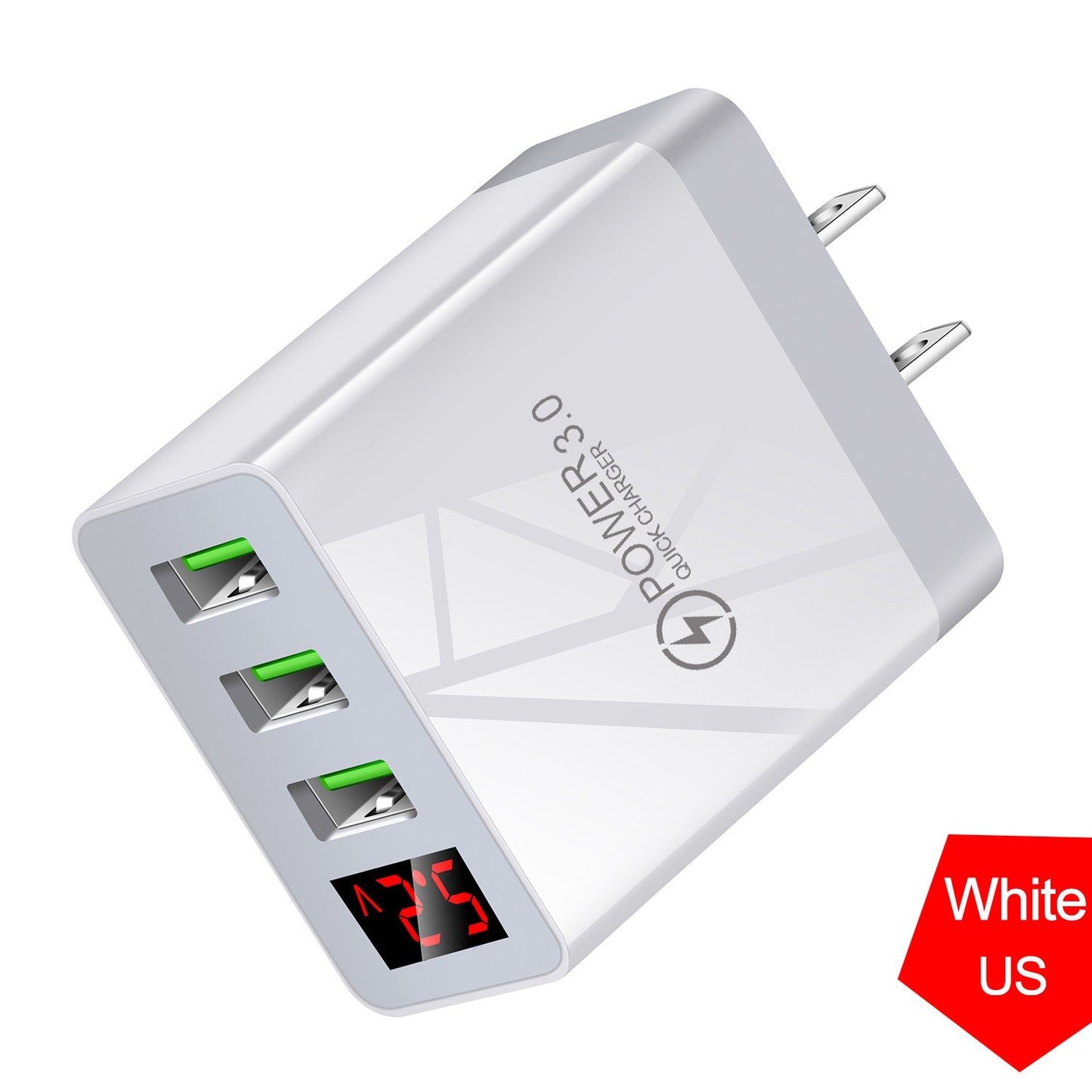 Quick charge 3.0 USB Charger for iPhone 12 pro 11 Xiaomi Samsung Huawei 5V 3A Digital Display Fast Charging Wall Phone Charger alfamoba