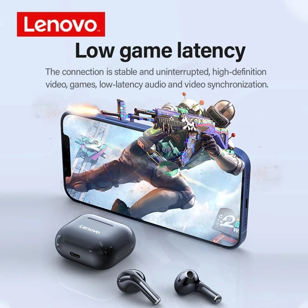 NEW Original Lenovo TWS Wireless Earphone Bluetooth 5.0 Dual Stereo MINI Reduction Bass Touch Control Long Standby 300mAH LP40 alfamoba