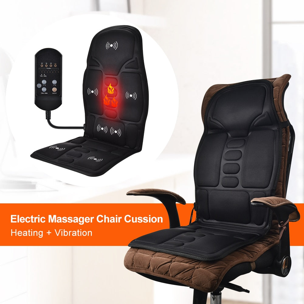 Electric Vibrating Car Massage Massage Chair Mat Portable Massager Cushion Home Infrared Heating Back Vibrator Massage Pads alfamoba