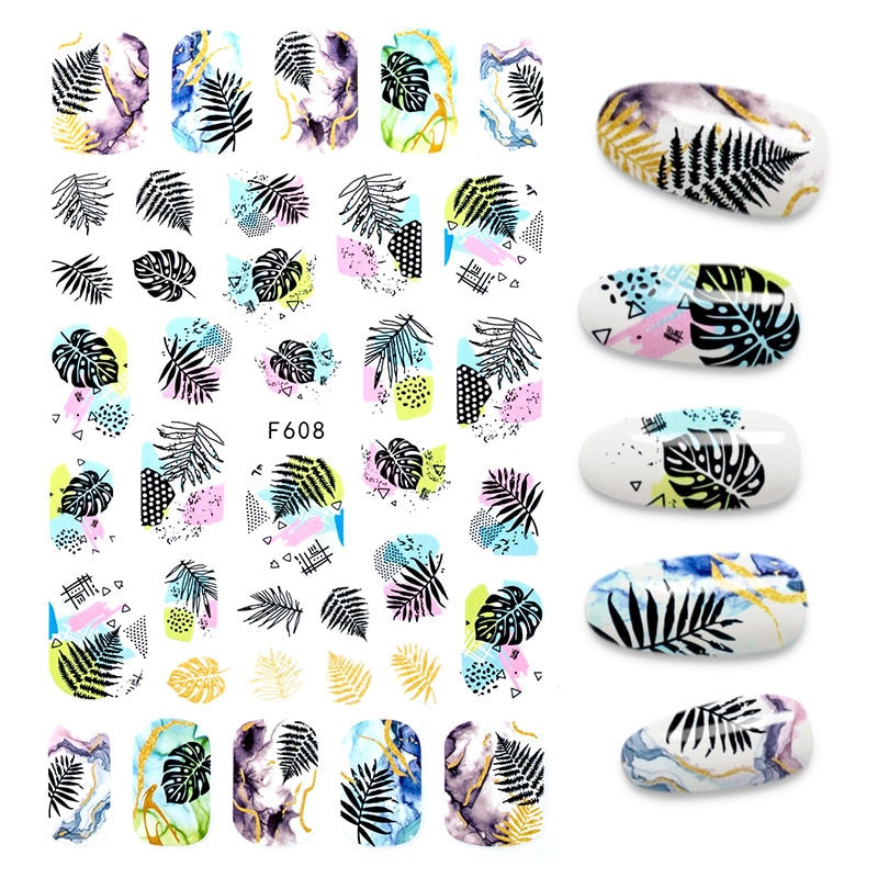 The New 3D Nail Sticker Cool English Letter stickers for nail  Foil Love Heart Design Nails Accessories Fashion Manicure Sticker alfamoba