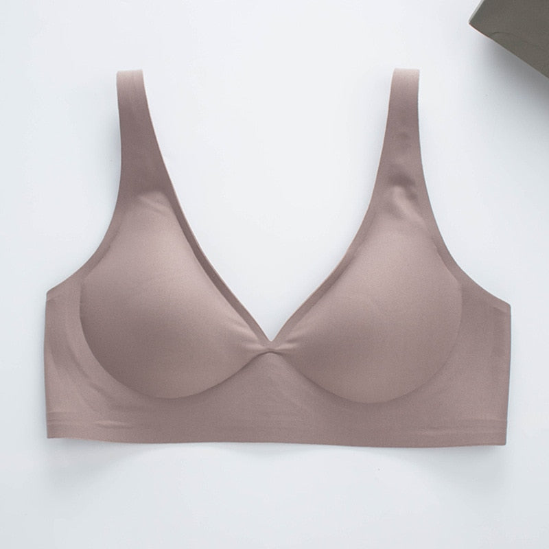 Seamless Bra Wire Free Bra Sexy Triangle Brassiere Soft Women's Push Up Underwear Feminina Small Breast Adjusts Female A B C Cup alfamoba