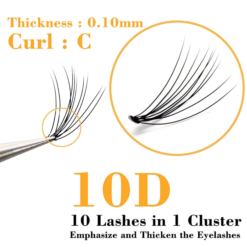 1box big capacity 60 bundles 6d 10D Eyelash Extensions 0.1mm Thickness true Mink Strip Eyelashes Individual Lashes Natural Style alfamoba