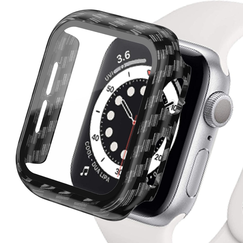 Tempered Glass+Matte Watch Cover  for Apple Watch Case 44mm 40mm 42mm 38mm  Bumper+Screen Protector for Iwatch SE 6 5 4 3 2 1 alfamoba