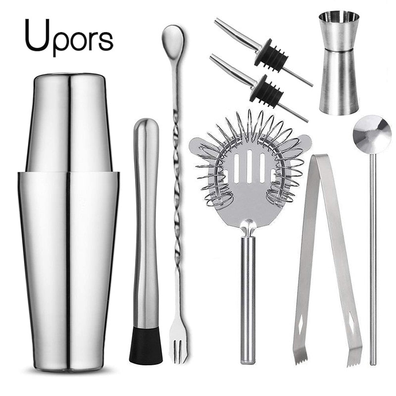 UPORS Boston Shaker Professional Stainless Steel Bartender Wine Cup Cocktail Mixer Martini Cocktail Shaker Bar Set alfamoba