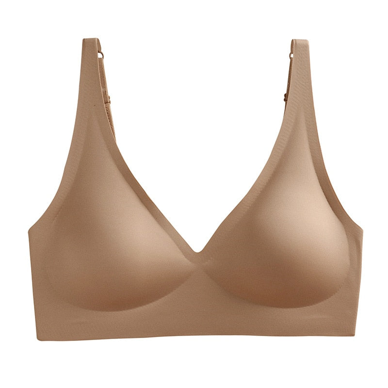 Seamless Bra Wire Free Bra Sexy Triangle Brassiere Soft Women's Push Up Underwear Feminina Small Breast Adjusts Female A B C Cup alfamoba