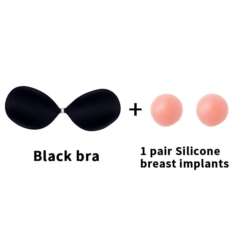 Sexy Sujetador Women's bra Invisible Push Up Bra Self-Adhesive Silicone Seamless Front Closure Sticky Backless Strapless Bra alfamoba