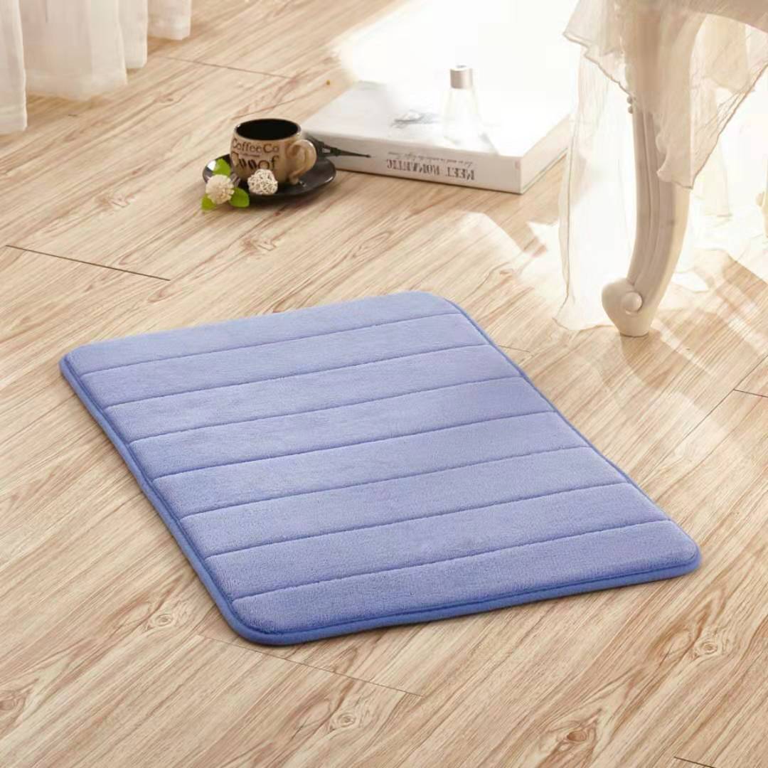 Home Bath Mat Coral Fleece Bathroom Carpet Water Absorption Non-slip Memory Foam Absorbent Washable Rug Toilet Floor Mat alfamoba