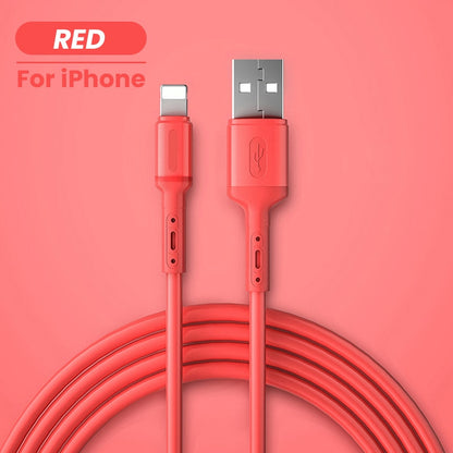 USB Cable For iPhone 12 11 Pro Max X XR XS 8 7 6 6s 5 5s Fast Data Charging Charger USB Wire Cord Liquid Silicone Cable 1/1.5/2M alfredo.barrella7