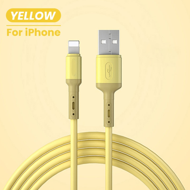 USB Cable For iPhone 12 11 Pro Max X XR XS 8 7 6 6s 5 5s Fast Data Charging Charger USB Wire Cord Liquid Silicone Cable 1/1.5/2M alfredo.barrella7