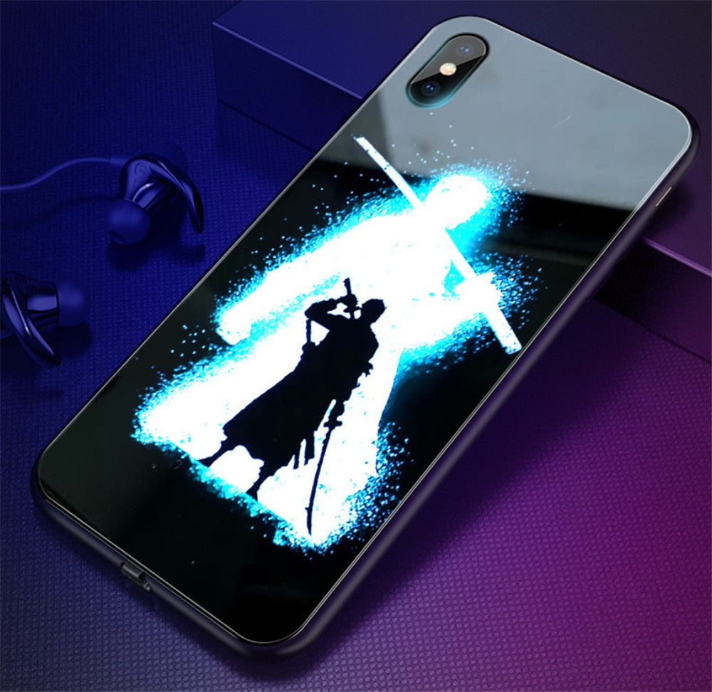 Amazing Japanese Anime The King Of Ocean Tempered Glass Phone Case With LED Light Up For iPhone 13 12 Pro Max 11 X XS 8 7 6 alfamoba