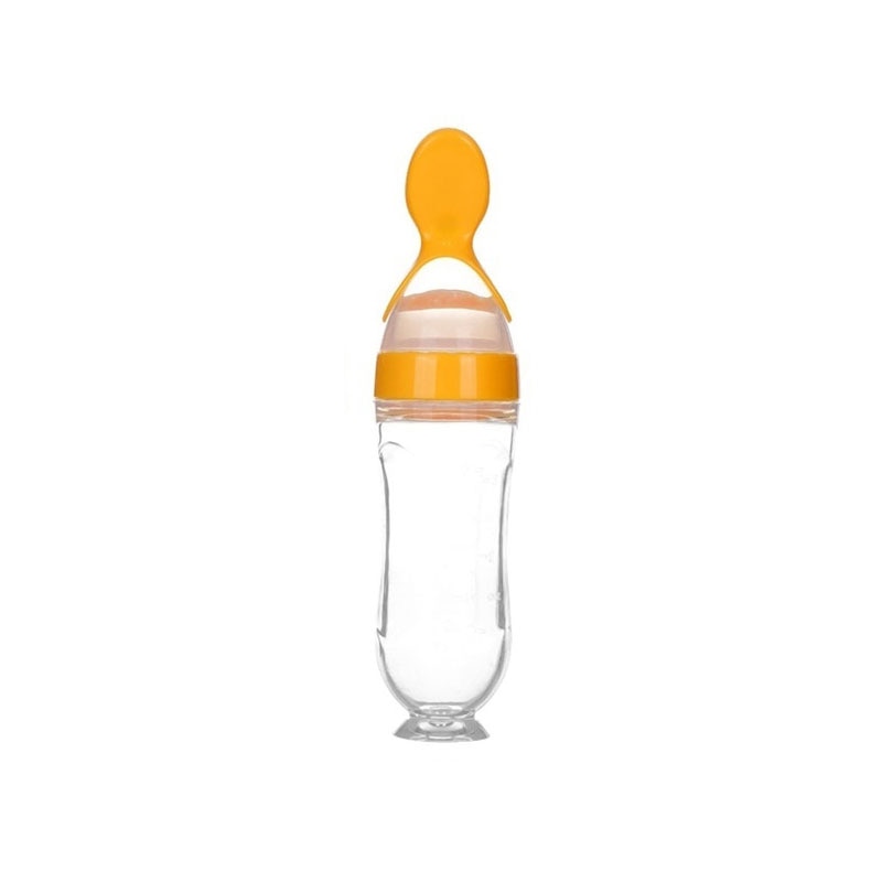 Squeezing Feeding Bottle Silicone Newborn Baby Training Rice Spoon Infant Cereal Food Supplement Feeder Safe Tableware Tools alfamoba