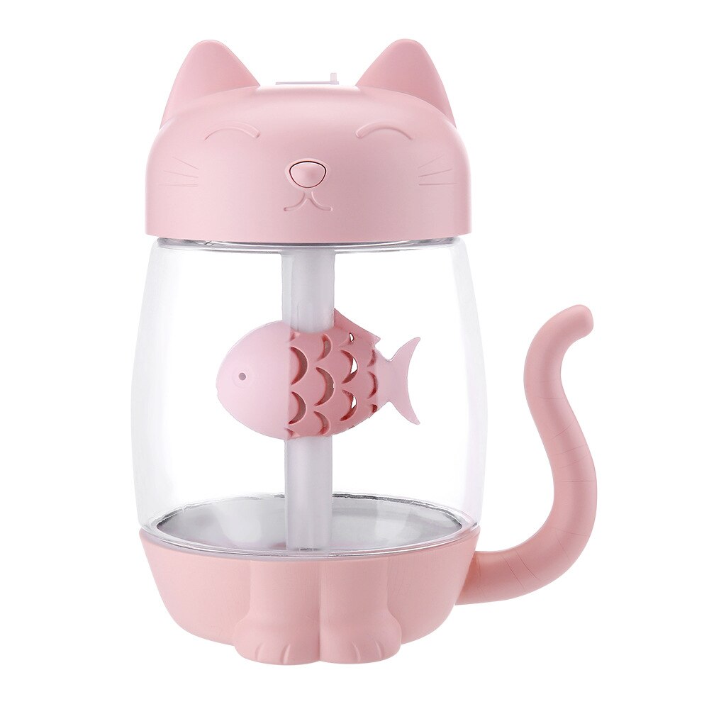 Three-in-one cat humidifier, colorful lights, cat Xiaoyu office desktop USB mini humidifier alfamoba